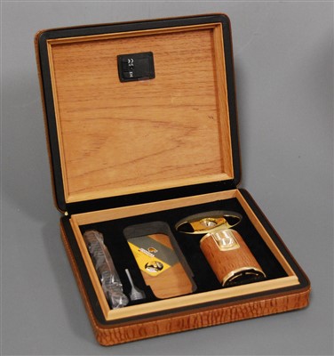 Lot 189 - A faux crocodile skin clad humidor and...