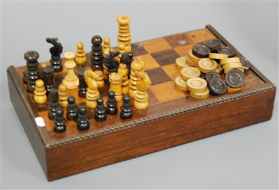 Lot 273 - A Victorian rosewood and boxwood travelling...