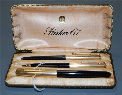 Lot 284 - A Parker 61 1/10 12 carat rolled gold three...