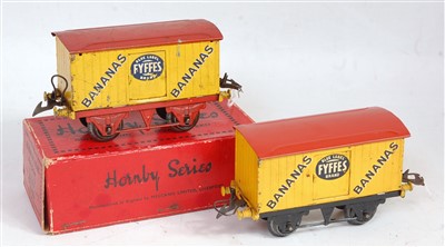 Lot 380 - Hornby 1939/41 Fyffes Banana van, yellow body,...