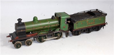Lot 343 - Marklin green LNER clockwork 4-4-0 loco No....