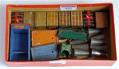 Lot 452 - Small box containing Hornby tinplate...