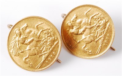 Lot 2090 - Great Britain, 1911 and 1913.  gold half sovereigns