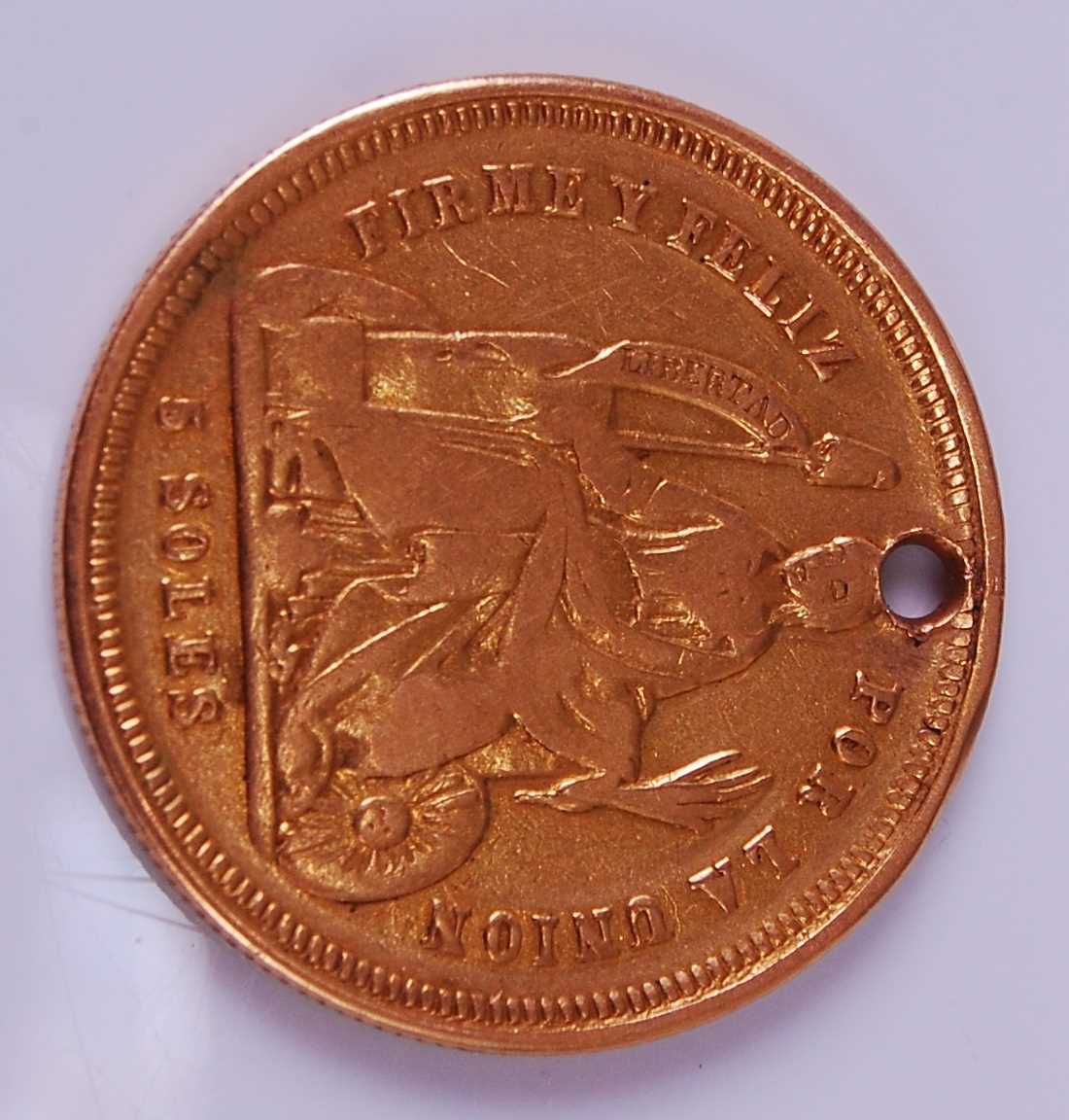 Lot 2091 - Peru, 1863 5 Soles