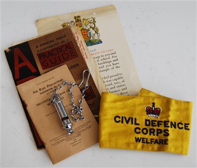 Lot 203 - A Civil Defence Corps Welfare embroidered...