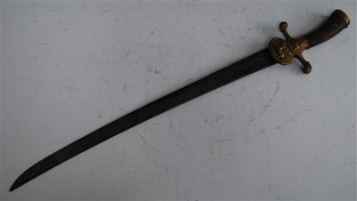 Lot 217 - A German side-arm, having a 50cm single edge...