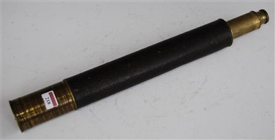 Lot 218 - An early 20th century brass and leather clad...