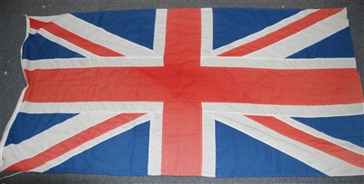 Lot 222 - A large stitched cotton Union flag, bearing...