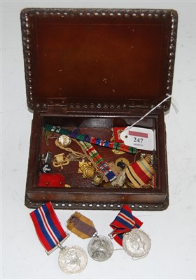 Lot 247 - Two WWII war medals; together with various...
