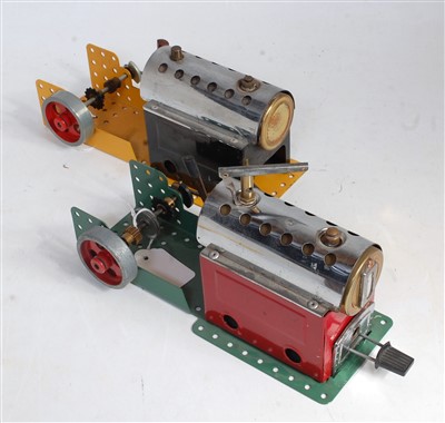 Lot 20 - Two Meccano post-war steam plants comprising...