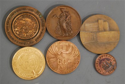 Lot 260 - A French copper commemorative medallion,...