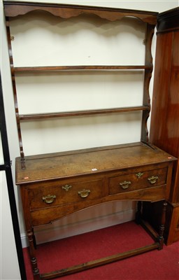 Lot 1149 - A 19th century joined oak dresser, having...