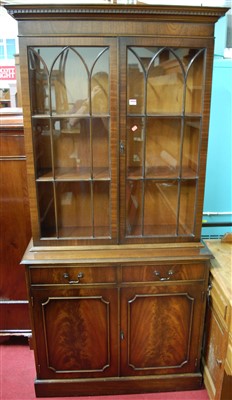 Lot 1163 - A reproduction mahogany and flame mahogany...
