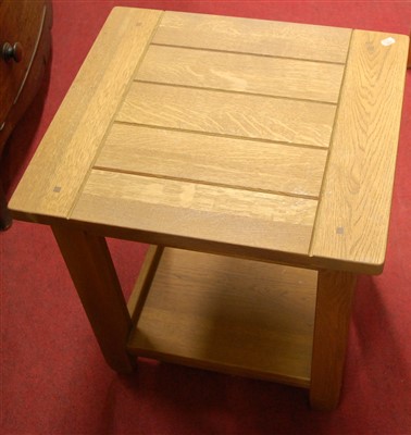 Lot 1176 - A contemporary joined oak square two-tier low...