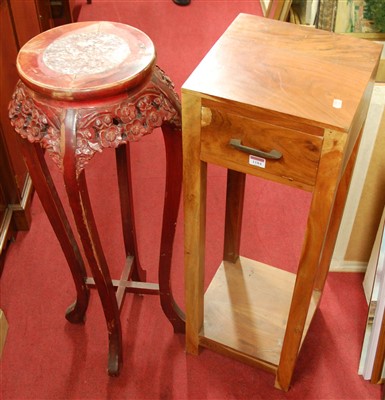 Lot 1184 - A contemporary Eastern hardwood single drawer...