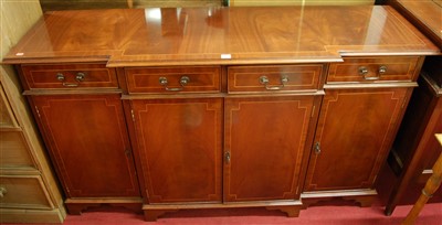 Lot 1186 - A reproduction mahogany and flame mahogany...