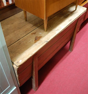 Lot 1192 - An early 20th century planked and nailed pine...