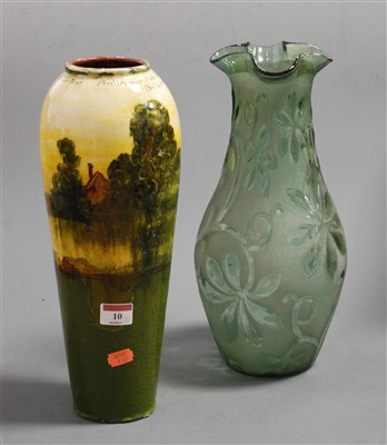 Lot 10 - A large early 20th century Devonware vase of...