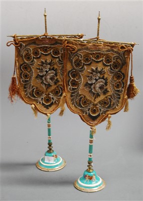 Lot 12 - A pair of Victorian soft paste porcelain and...