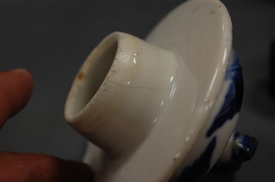 Lot 19 - A Chinese export blue and white vase and cover,...