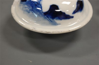 Lot 19 - A Chinese export blue and white vase and cover,...