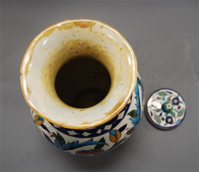 Lot 22 - A 19th century continental tin glazed vase and...