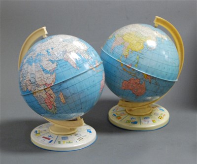 Lot 16 - A pair of modern tinplate terrestrial table...