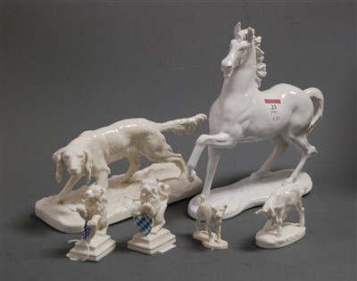 Lot 23 - An Austrian blanc-de-chine figure of a horse...