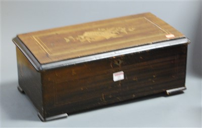 Lot 25 - A late 19th century Swiss rosewood, boxwood...