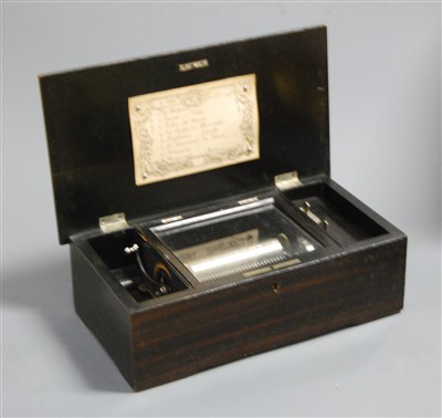 Lot 29 - A late 19th century Swiss rosewood cased music...