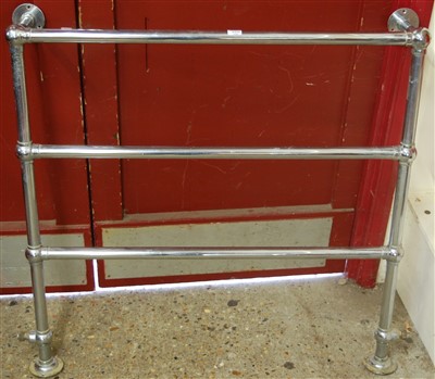 Lot 1121 - A tubular chrome three bar wall mounted heated...