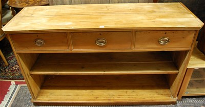 Lot 1204 - A reclaimed pine side cupboard, having three...