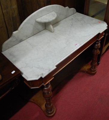 Lot 1216 - A Victorian mahogany and white variegated...