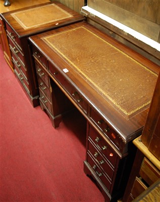 Lot 1222 - A reproduction mahogany and gilt tooled tan...