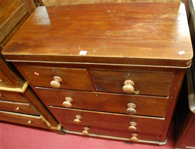 Lot 1225 - A Victorian mahogany round cornered chest of...