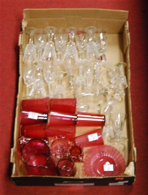 Lot 50 - A box of miscellaneous glassware to include...