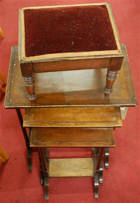 Lot 1232 - A mahogany nest of three occasional tables...
