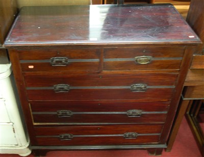 Lot 1236 - An Edwardian walnut squarefront chest of two...