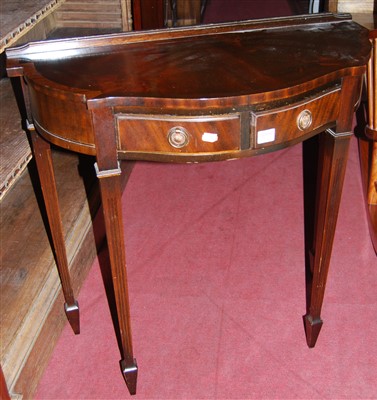 Lot 1240 - A reproduction mahogany bowfront two drawer...