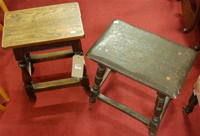 Lot 1243 - A 17th century style joined and ebonised oak...