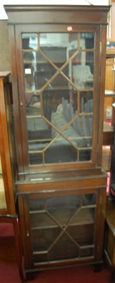 Lot 1246 - A reproduction mahogany narrow two-tier...