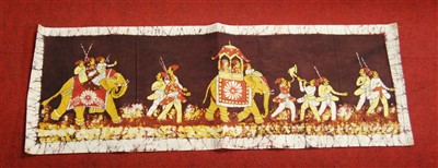 Lot 61 - An Indian printed silk panel, depicting...