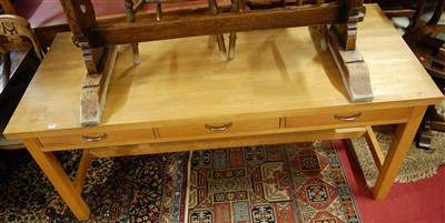 Lot 1256 - A contemporary beech farmhouse style kitchen...