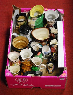 Lot 69 - A box of miscellaneous Toby and character jugs,...