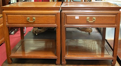 Lot 1266 - A pair of contemporary Chinese hardwood single...