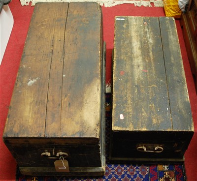 Lot 1278 - An early 20th century stained pine hinge...