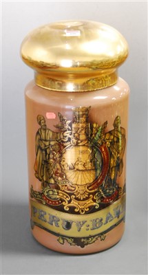 Lot 100 - A large painted opalescent glass apothecary...