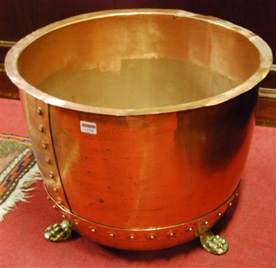Lot 1294 - An early 20th century copper and brass riveted...