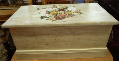 Lot 1301 - A contemporary white washed and part decoupage...