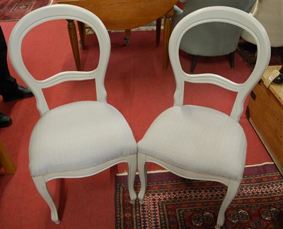 Lot 1315 - A set of eight grey painted Victorian style...